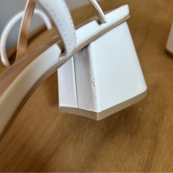 Wild Fable White Strappy Square Toe Block Heel Buckle Strap High Heels Size 6.5 - Picture 11 of 14
